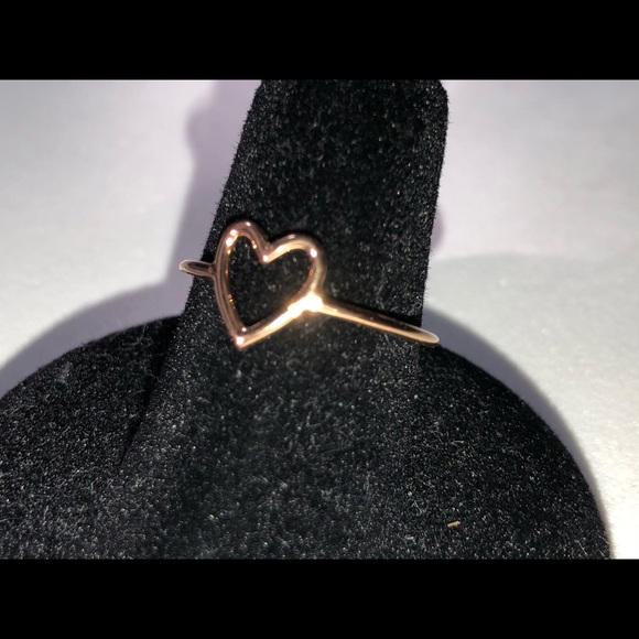 18K rose-gold plated Sterling silver heart ring,S7 - Picture 4 of 8